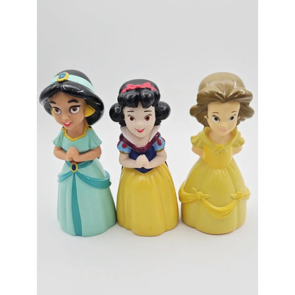 Vintage Disney Princess Vinyl Bath Toy Squirters Squeak Toy 5pc Set 5